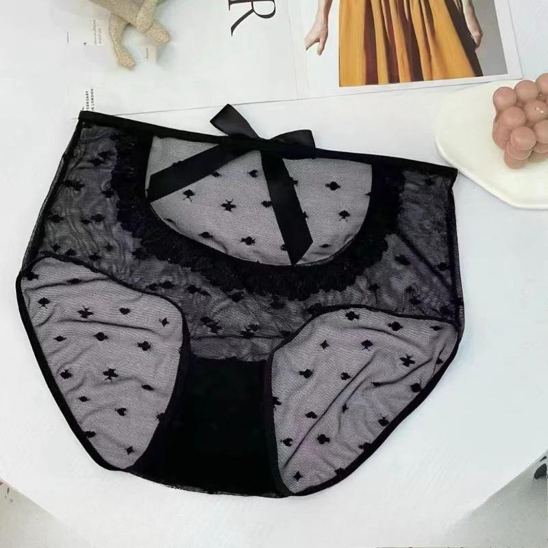 Spodní prádlo Velké velikosti Spodní kalhotky Vysoký pas Sexy kalhotky Krajka Síťovina Krajkové kalhotky Čistá touha Podvazkové tenké průhledné trojúhelníkové kalhotky