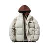 Fake zweiteilige baumwollgepolsterte Kleidung Herren Winter locker lässig verdickt warm baumwollgepolsterte Kleidung Jacke trendige Kapuzen-Baumwolljacke
