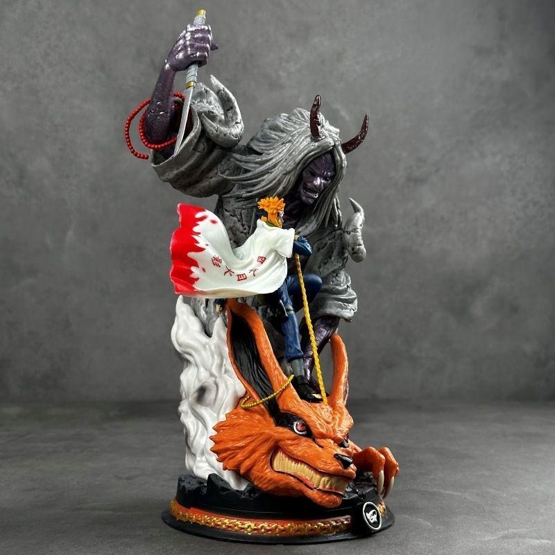 Naruto Anime Character Wave Wind Water Gate Sealed Nine Tailed Handmade - Anime Character Collection Desktop Case Decoration Gift 28cm