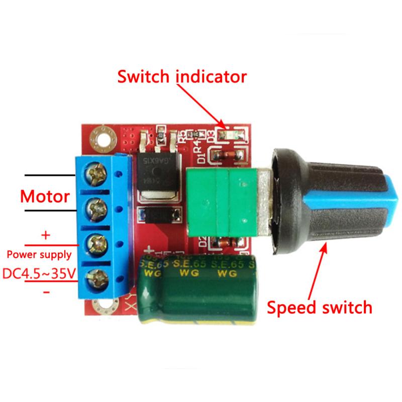 5a 90w Pwm Pwm Motor Speed Controller Module 5v-35v Adjustable Regulator Speed Switch Led Dimmer