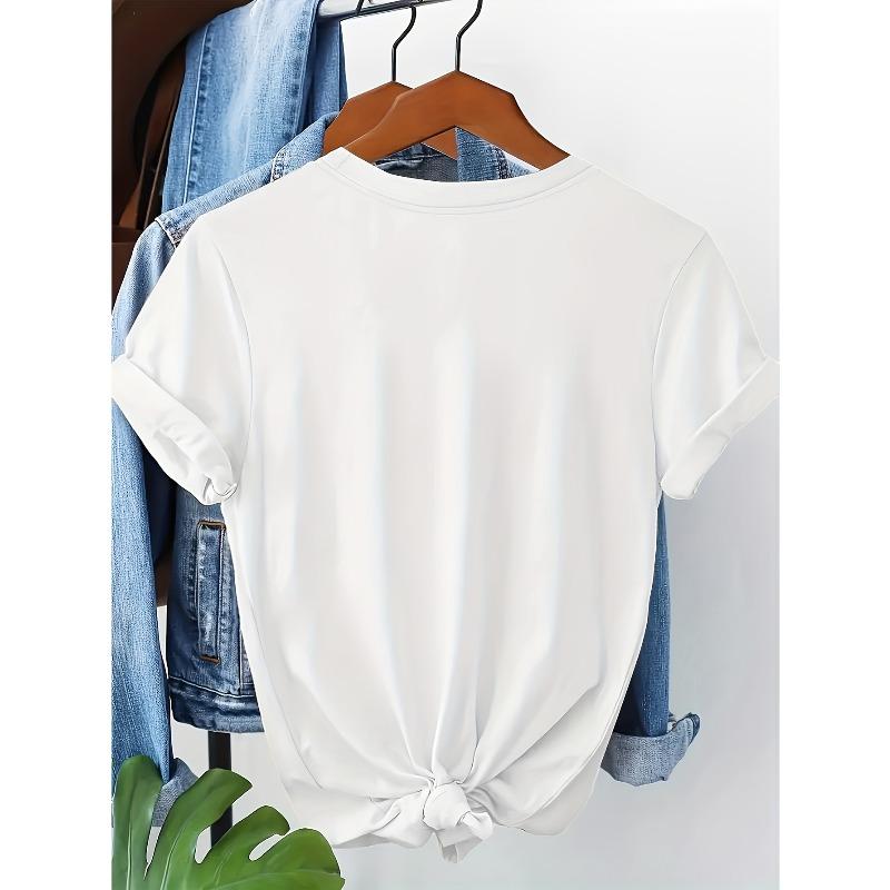 European Size Women's Short-Sleeve Blouse -Elegant Floral Print T-Shirt, Spring/Summer Casual Top,Short-Sleeve Blouse for Weddings, Parties,Daily Wear