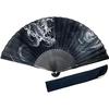 Drachenfächer Herren 23cm hohe Qualität Baumwolle Japanisches Muster Schwarz Durchbruch Wolke Größer L Gott Baumwoll-Leinen-Tasche enthalten 1299c.