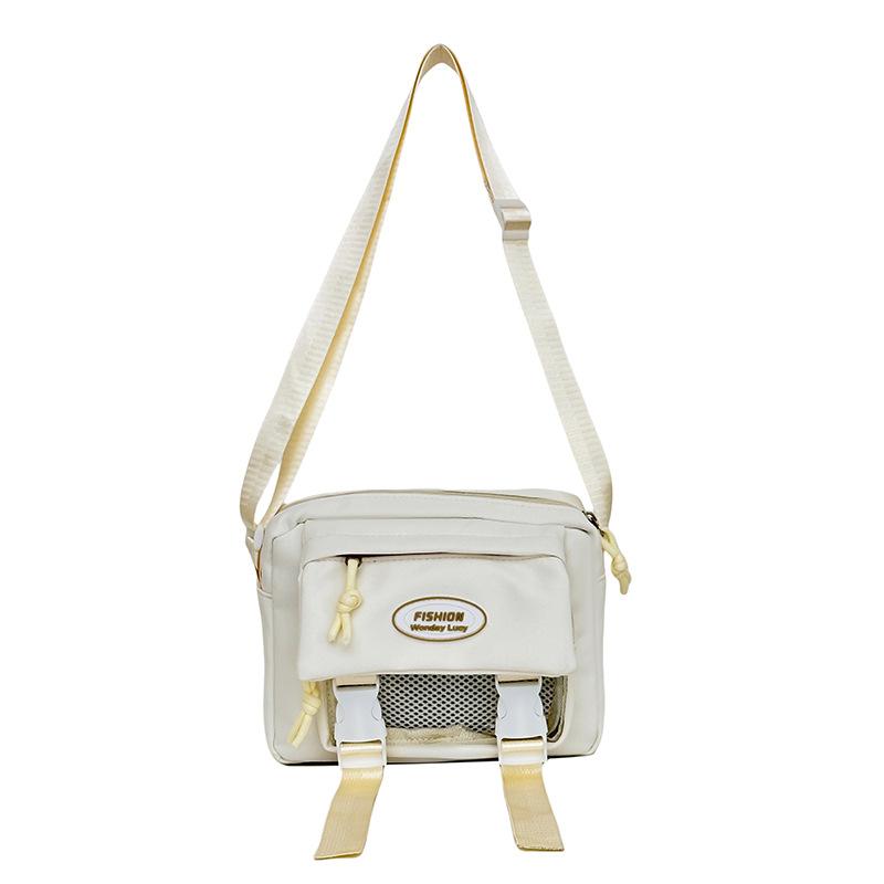 Cute college style girl messenger bag Japanese ins student large capacity versatile mailman bag transparent pain bag