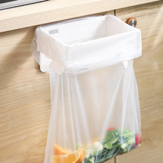 2Pcs Foldable Trash Bag Holder with Magnetic Closure Wall Mounted Folding Garbage Rack Collapsible Hanging Garbage Bag Holder