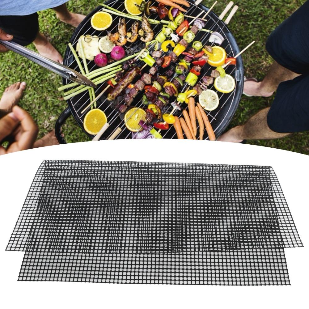 3 PCS Fiberglass Cloth Grill Mesh Mat Non-Stick Grilling Sheet Liner  Outdoor Barbecue