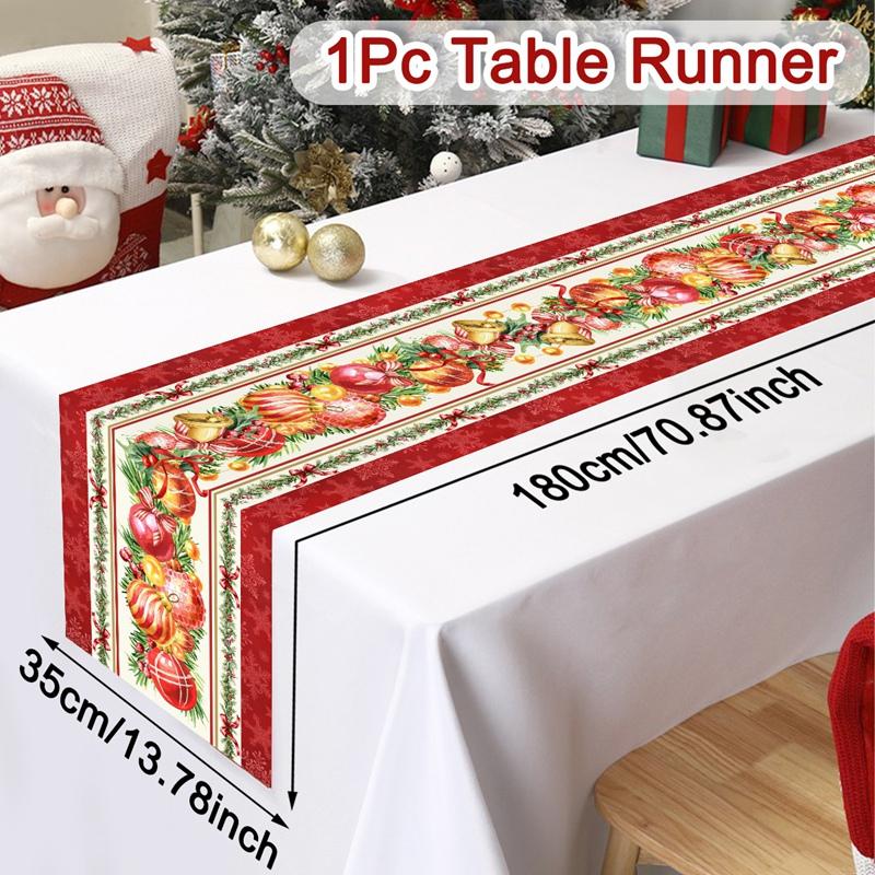 

Christmas Snowflakes Table Runner Christmas Decorations For Home 2026 Xmas Table Cover Winter Holiday Kitchen Dining Table Decor