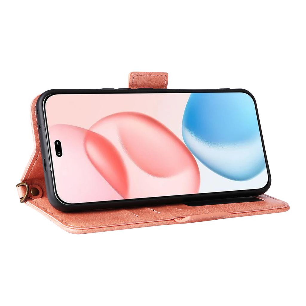 For Honor 400 Pro 5G (Global) Leather Case Magnetic Closure Wallet Stand Phone Cover with Crossbody Strap