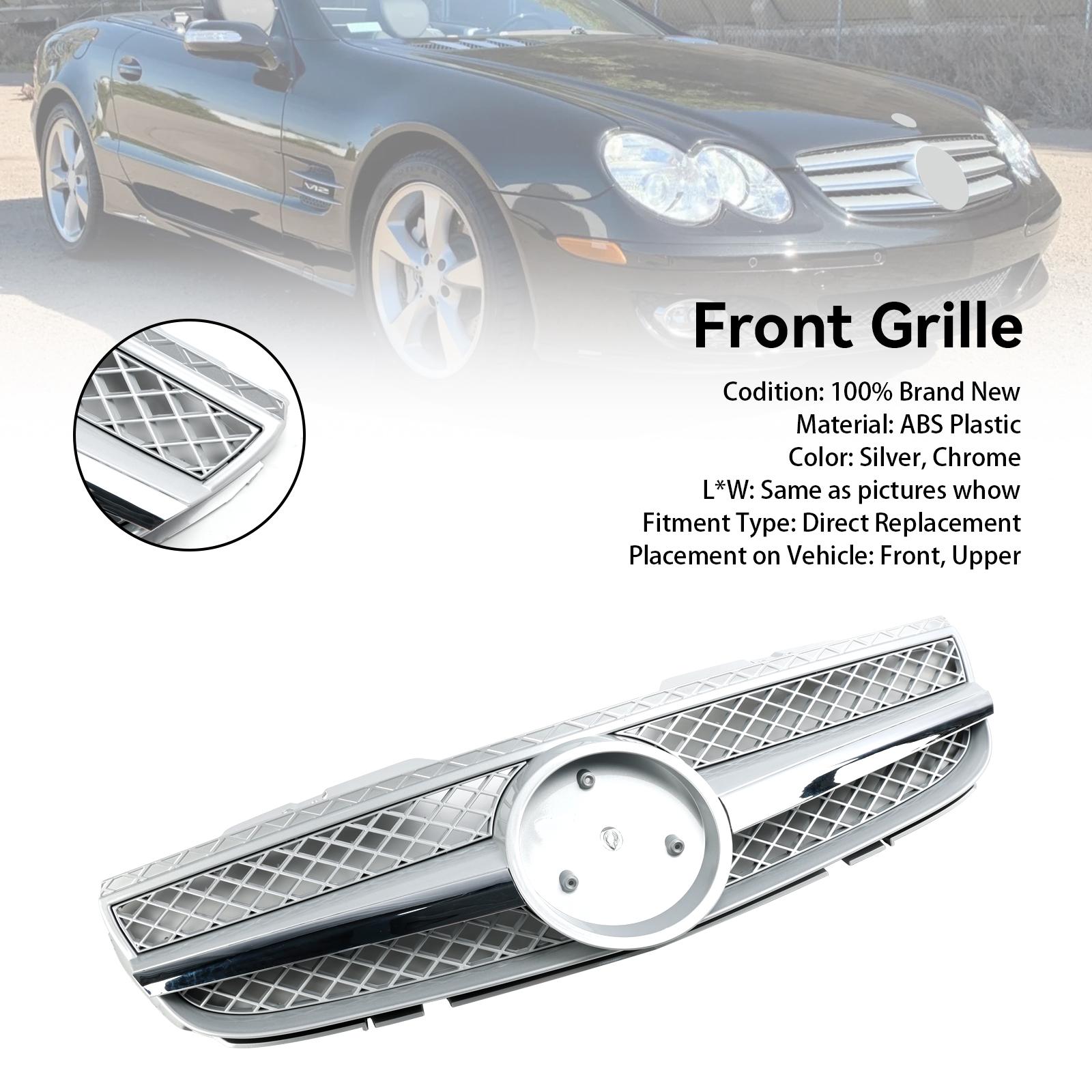 

Front Bumper Upper Grill Fit Mercedes R230 SL550 SL600 2007-2008 1 Fin Star