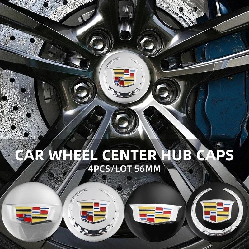 4pcs 56mm Wheel Center Sticker Car Logo Badge for Cadillac ATS CTS DTS STS SLS SLR XLR BLS Seville Escalade Tiburon CT6