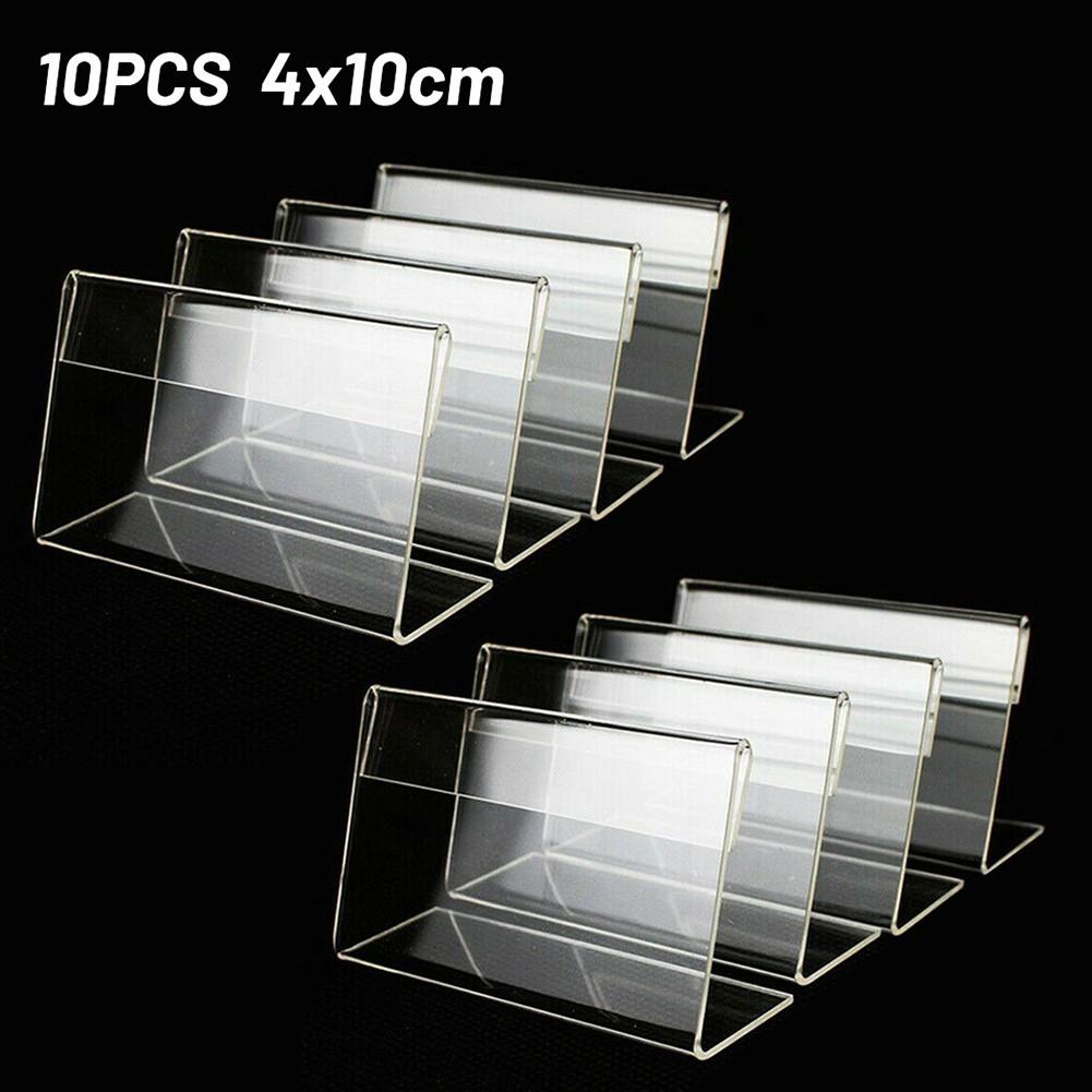 Display Display Stand Label Price Shop Sign Stand Transparent Acrylic Label 10pcs