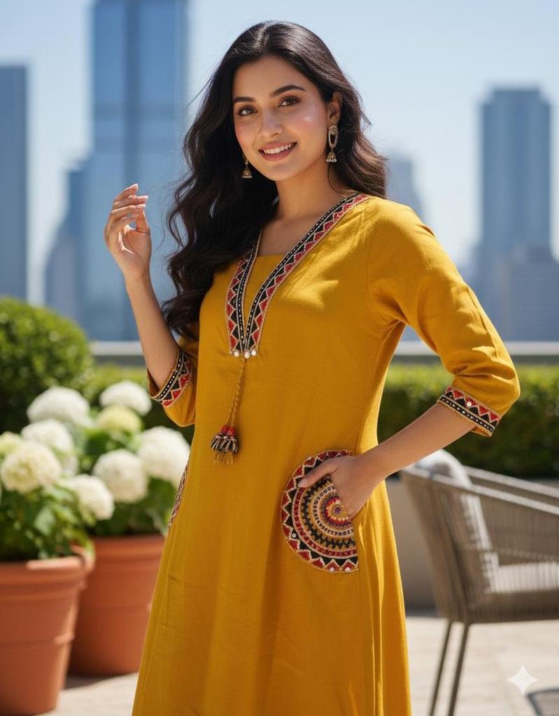 Indian Party Wear Top Tunic Kurta Pant Set Women Designer Cotton Ethnic Wear Kurti Dress