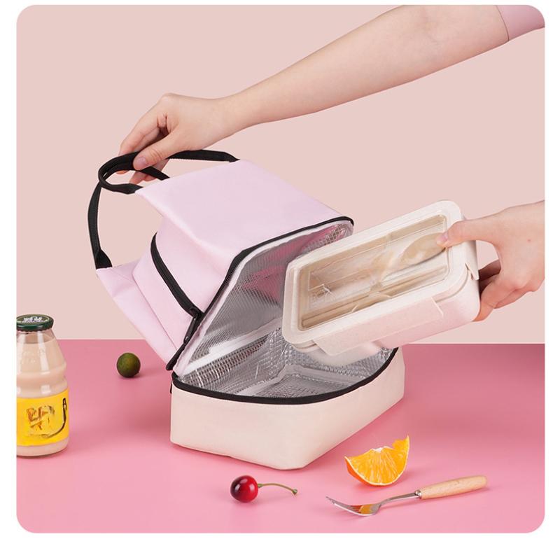 Large Capacity Double-Layer Waterproof Aluminum Foil Insulated Lunch Bag Ziplock Bag