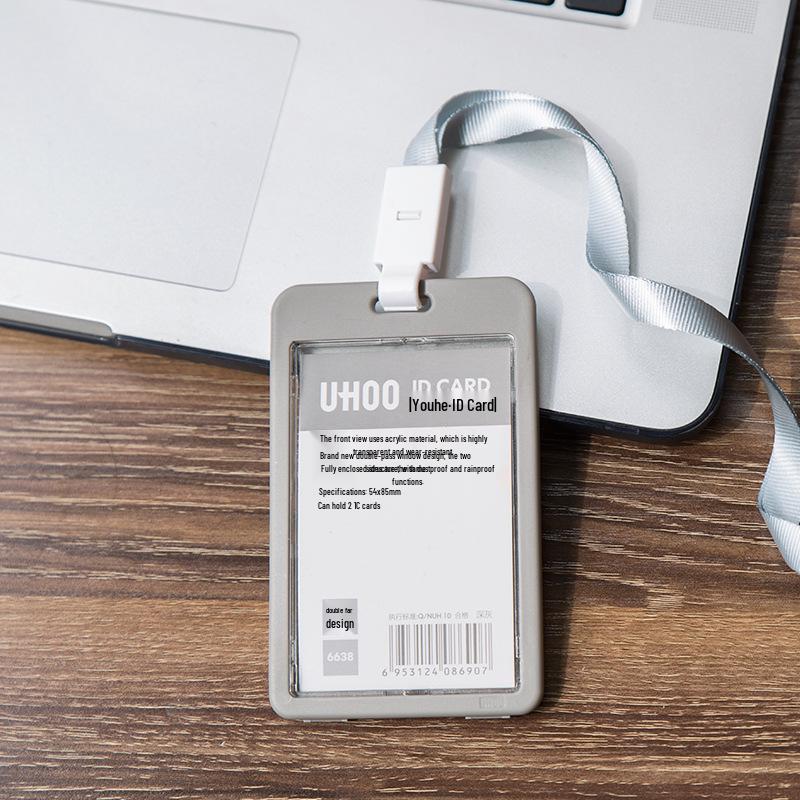 Youhe 6638 Transparent Double-Sided Acrylic Lanyard Card Holder