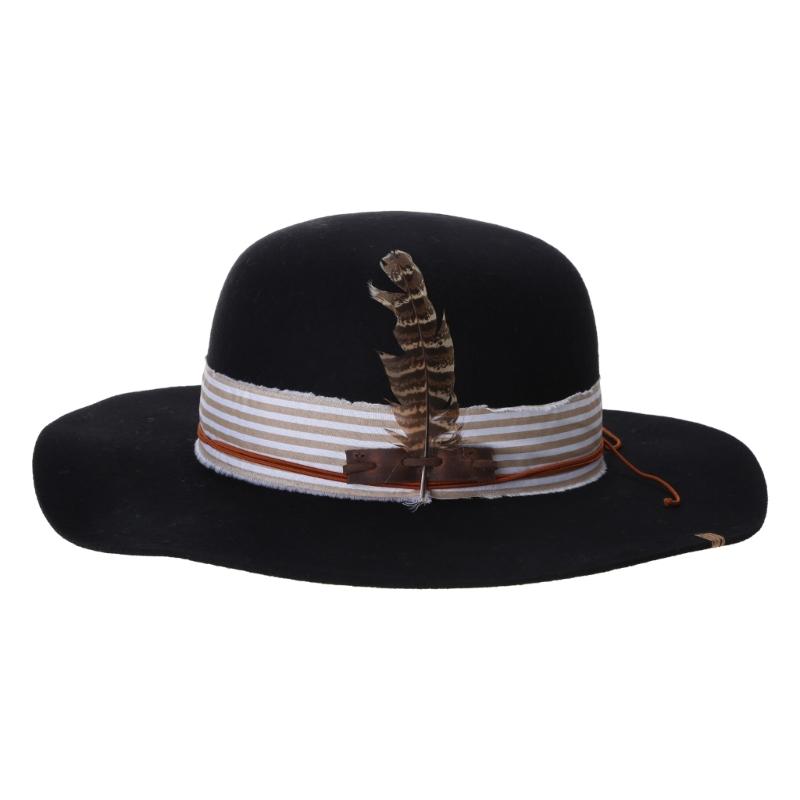 Cosplay Flat Top Hat Wool Fedora JazzHat Musical Festival Costume Accessories