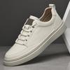 Men's shoes 2025 summer new youth leather waterproof little white board shoes British style Korean version platform casual shoes tide