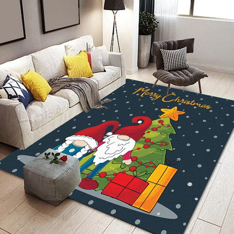 C-Christmas dwarf print carpet yoga mat bedroom decoration carpet living room bathroom decoration floor mat birthday gift