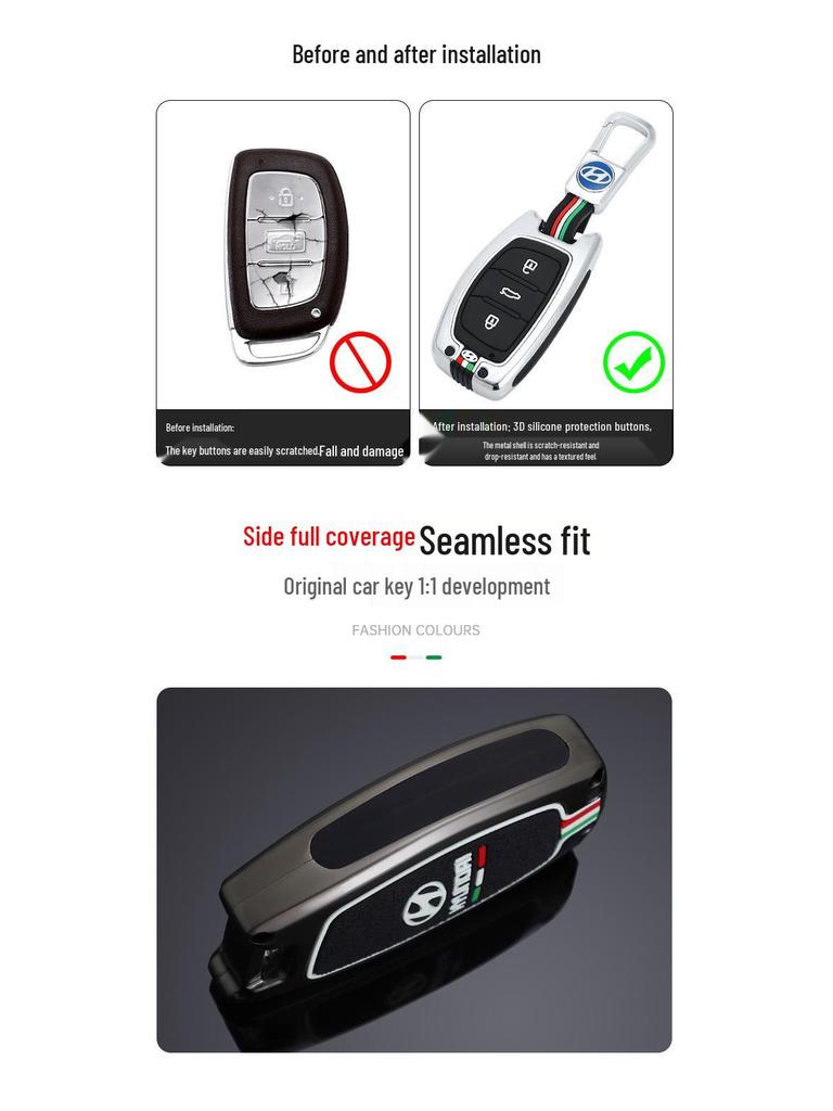 Beijing Hyundai Elantra Key Case: Full-Coverage Personalized Shell for Elantra, ix25, Mistra with Special Buckle