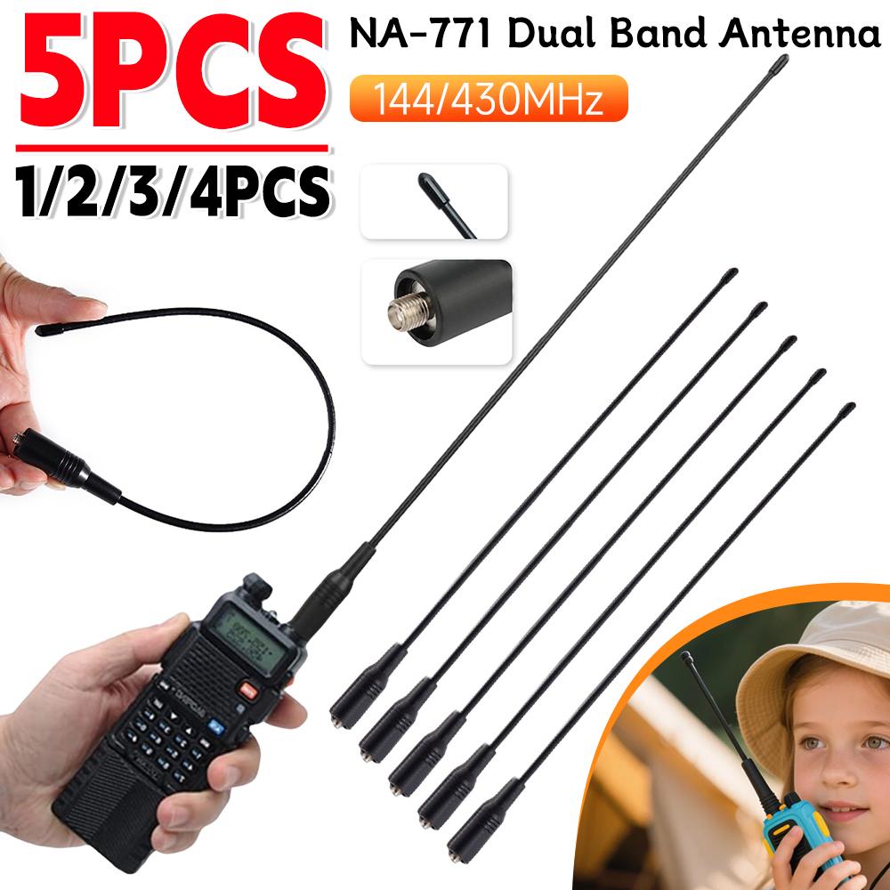 NA-771 Walkie-Talkie Antenna VHF UHF SMA Female Walkie Talkie UHF Flexible Antenna Dual Wide Band for Baofeng UV 5R UV-B5 BF-V8