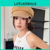 Simple Solid Color Silver Logo Decor Women Casual Beret For Fall Winter Fashion