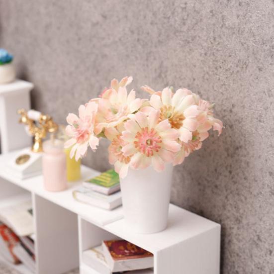 Mini Potted Plant 1:12 Scale Miniature Potted Flowers Tiny Table Centerpiece for Doll Mansion Mini Scene Decor
