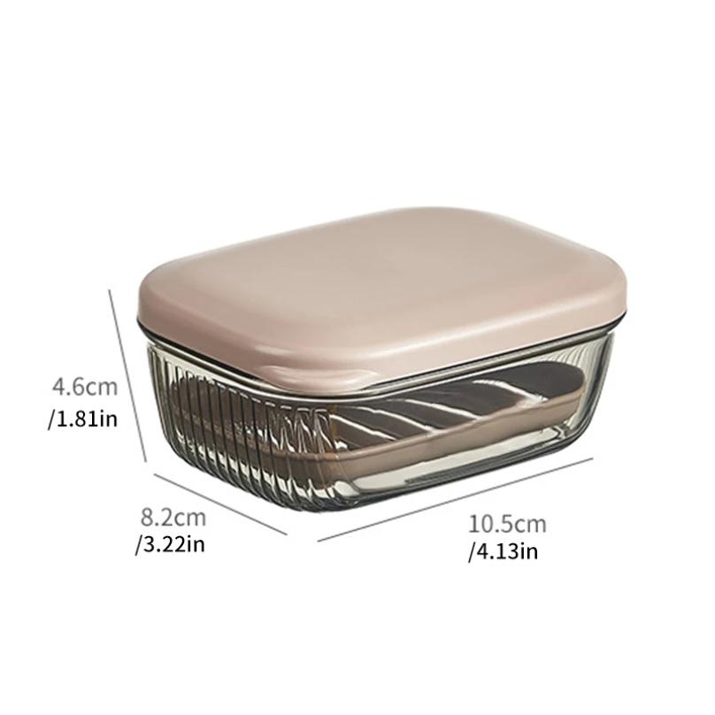 Soap Box Drainage Transparent Clamshell Home Bathroom Dormitory Kitchen Travel Camping RV Sink Organizer Soap Holder