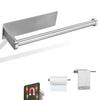 Wowfill Magnetic Stainless Steel Folding Towel Bar, Kitchen Paper Holder, No Drilling Required, Kitchen & Bathroom Storage (Magnetic, 30cm, Silver)