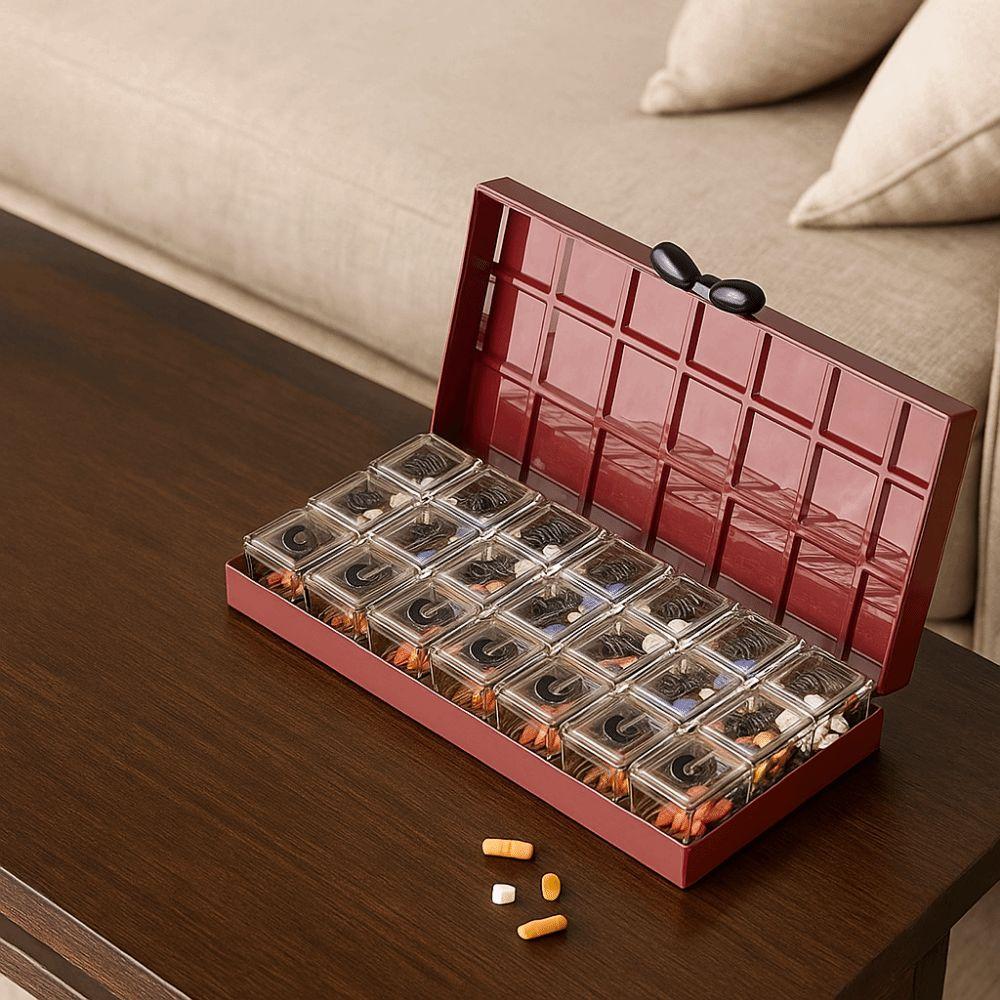 21 Grids Weekly Pill Organizer Food Grade Vitamin Storage Case Daily Pill Box  Travel