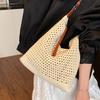 2025 New Popular Beach Bag Female Senmeng Summer Woven Bag Seaside Vacation Woven Bag Shoulder Armpit Bag
