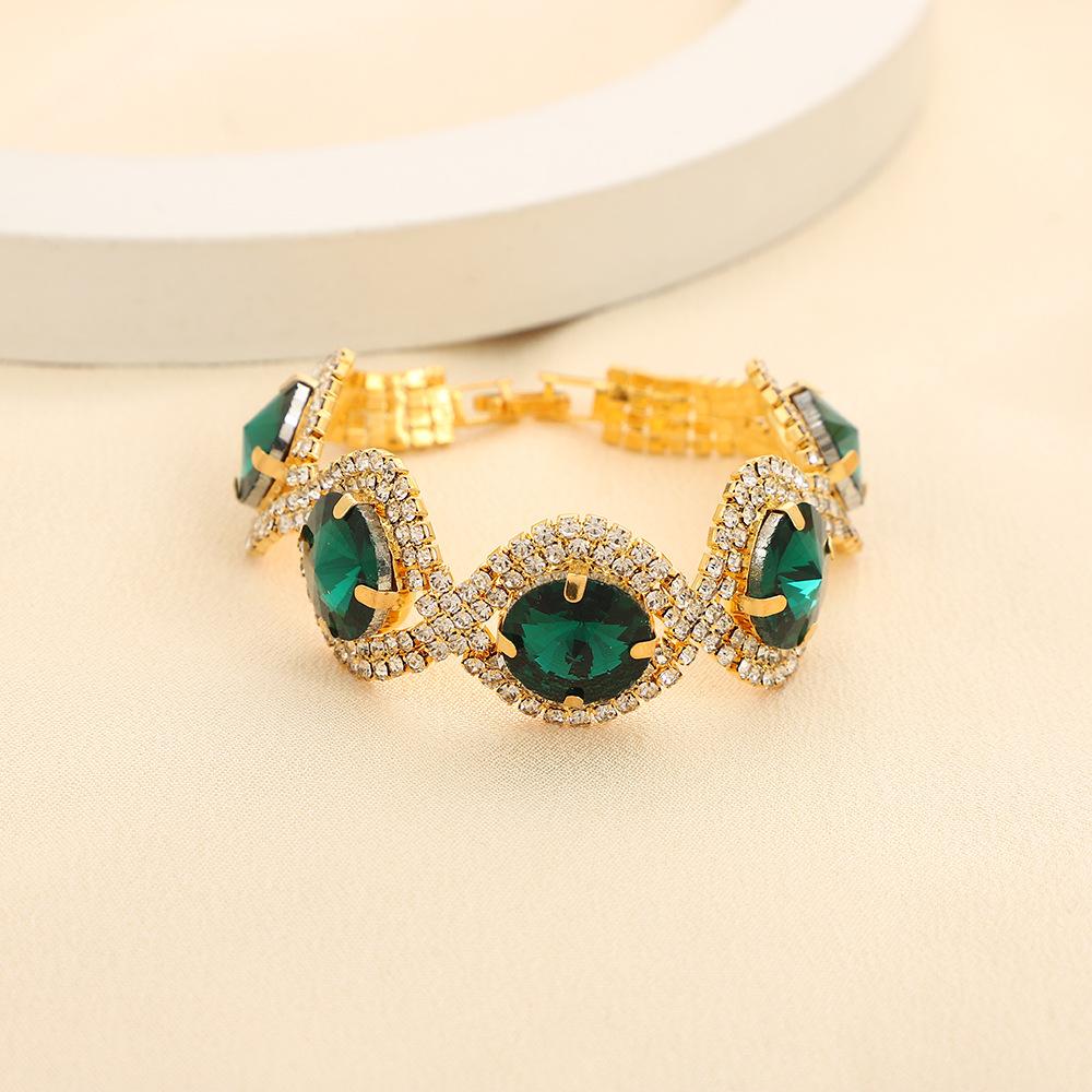 Wind Red, White, Blue And Black Crystal Bracelet, Super Flash Full Diamond Luxury Bracelet Women, Shiny Rhinestone Bracelet Hand Jewelry