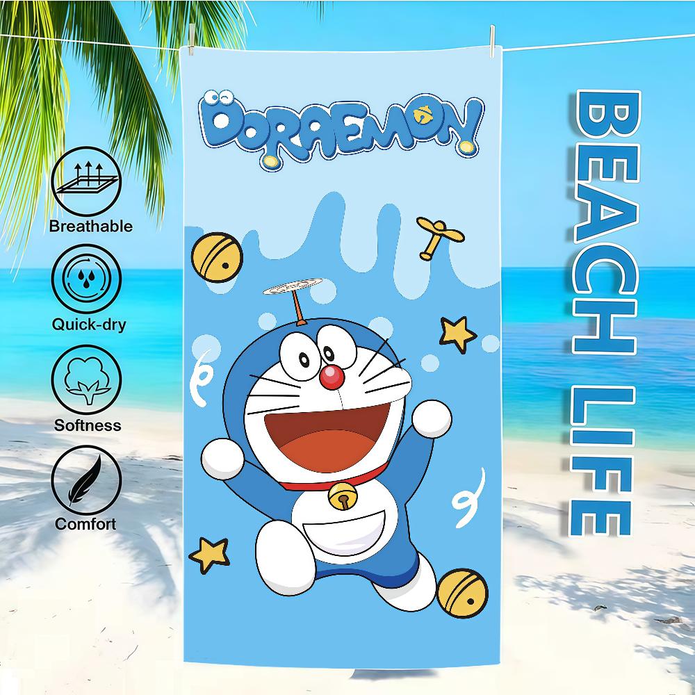 Towel Textile Bathrobe Beach CARTOON Quick-Drying Lightweight Portable D-doraemonS-ES Camping Swim Pool Travel