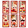 6pcs Oil Painting Style Chinese New Year Red Envelopes Traditional Red Pocket  Lunar New Year Gifts