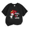 Kids Boys Girls 100% Cotton Crew Neck Short Sleeve T-Shirt, Cute Cartoon Character Full of Love Strawberry Pattern Casual Soft Breathable Tee for Dail
