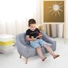 Children's Armchairs Kids Sofa 2 Seater Wood Frame Grey