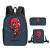 Deadpool 3pcs Student School Bag Backpack Lunch Bags Pencil Case Gifts Kids
