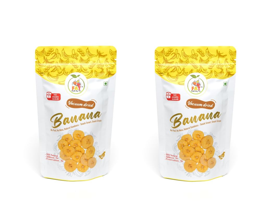 Vacuum Dried Banana, Banana Bliss: Enjoy the Sweetness Without the Hassle of Peels (20gm - Pack of 2)