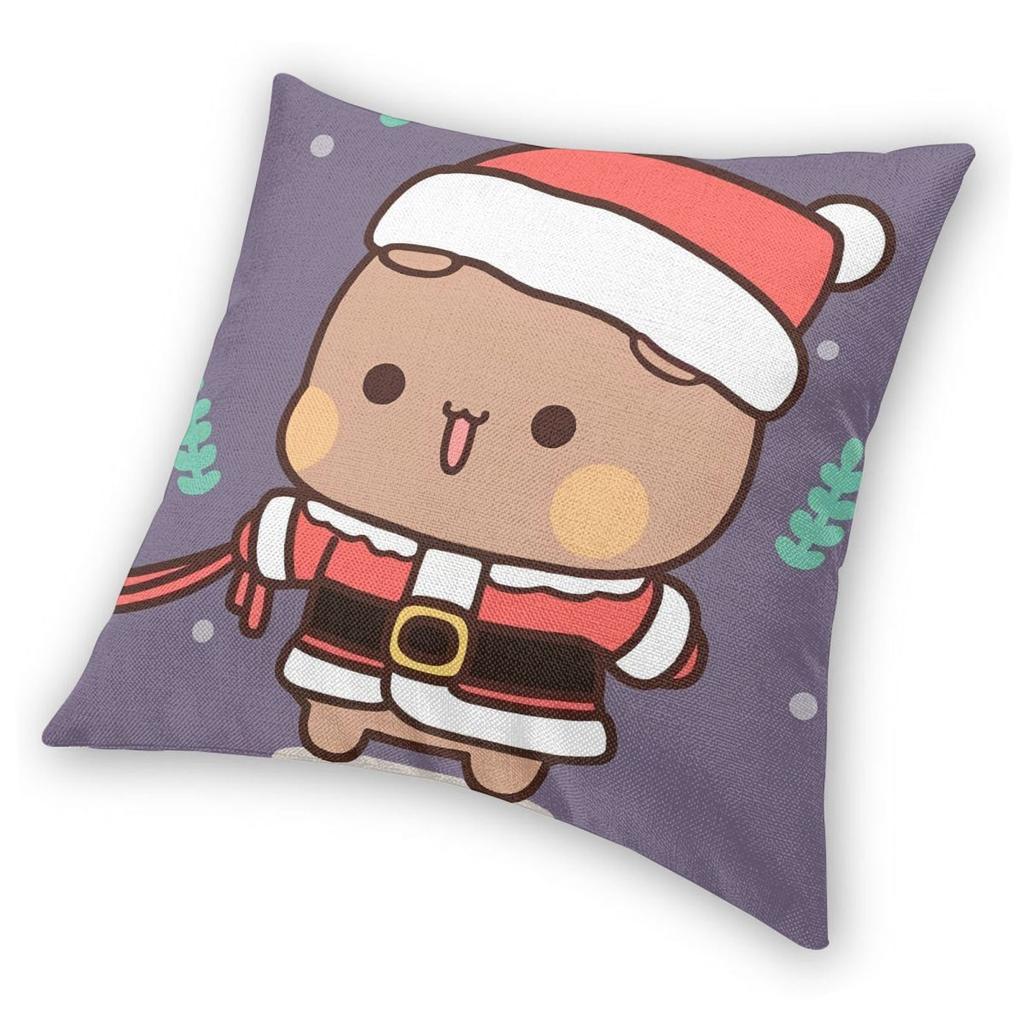 Dudu Bear And Bubu Panda Christmas Pillowcase Soft Polyester Cushion Cover Decoration Pillow Case Cover Chair Wholesale 45*45cm