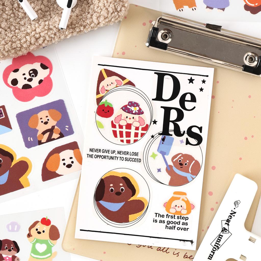 4sheets Kawaii Animal Park Cartoon PET Stickers DIY Diary Album Scrapbook Phone Case Decoration Cute Stationery Stickers