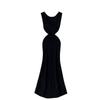 Sexy Socialite Elegant Dress Women's Stylish V Neck Sleeveless Silm Slim Looking Mid-Length Knitted Skirt Mermaid Dress