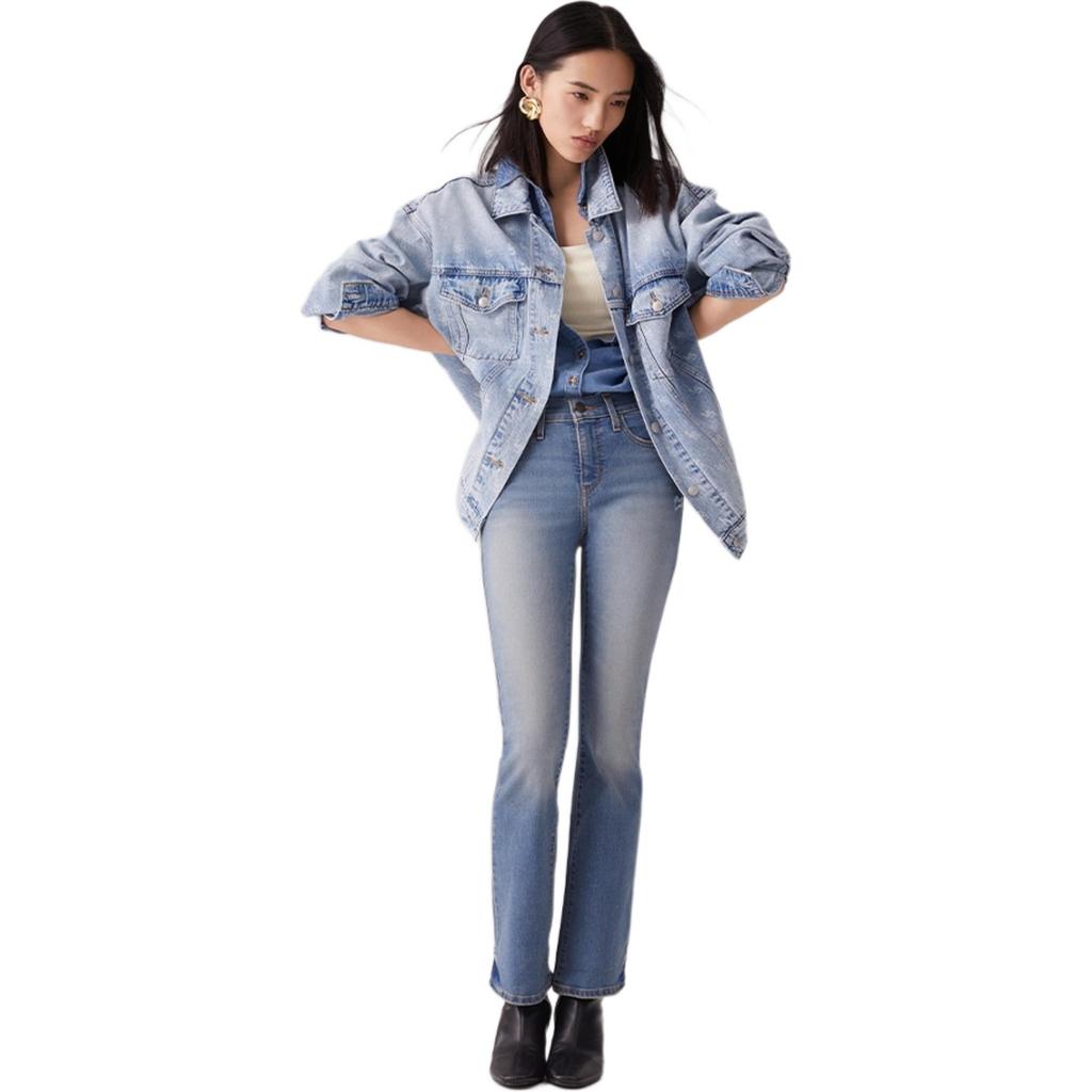 Levis Loose Fit Printed Comfortable Casual Denim Jacket Women jackets Light-Blue 001C4-0001