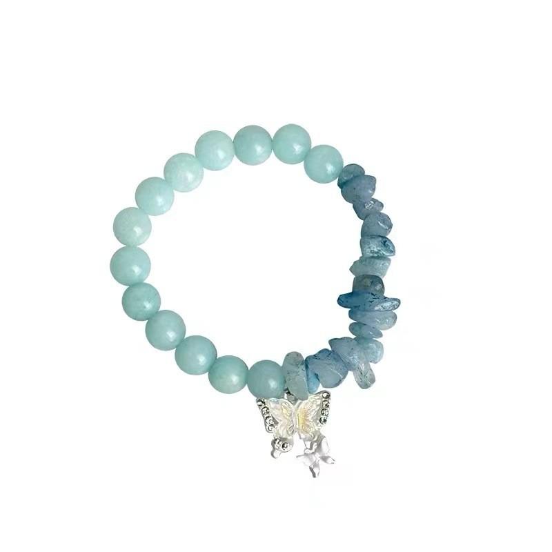 Butterfly Blue Delicate Bracelet For Women Sweet Style Beaded Friendship Jewelry