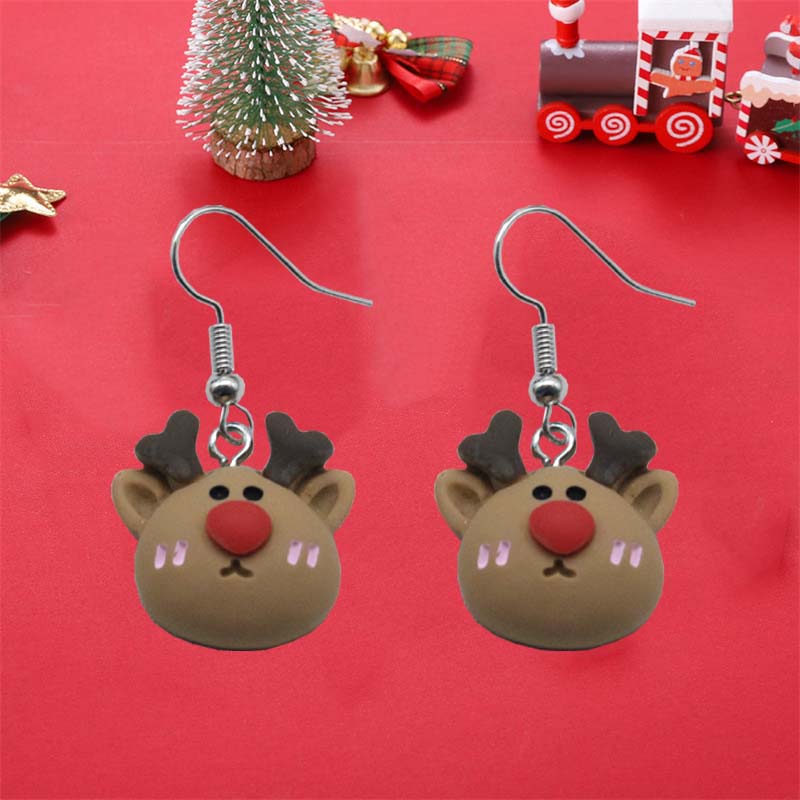 1 Pair of Christmas Deer Earrings, Cute Earrings, Suitable for Wearing During Christmas