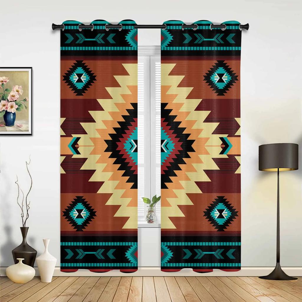 Indian Flowers Window Curtains Home Decoration Living Room Curtains Custom Window Treatments Drapes Cortinas For Kitchen Bedroom