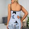 Women's European & American Butterfly Print Pajama Set - Comfy Summer Camisole & Shorts