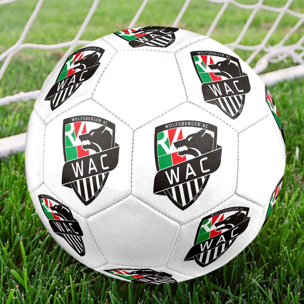 Wolfsberger AC Size 5 Soccer Ball, Machine-Stitched PVC, Durable & High Bounce, All Ages Fit, fan merchandise, matches & outdoor use.