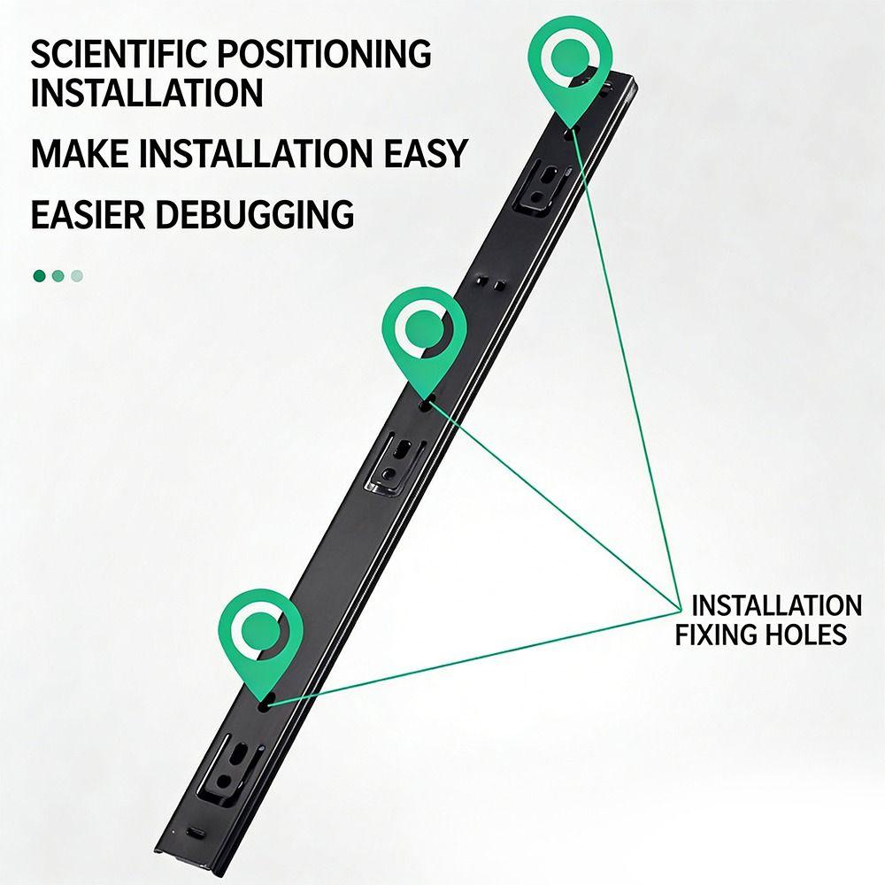 2PCS Smooth Glide Bearing Drawer Slides Two Way Slide 10mm Wide Drawer Glides Full Extension Hardware Accessories