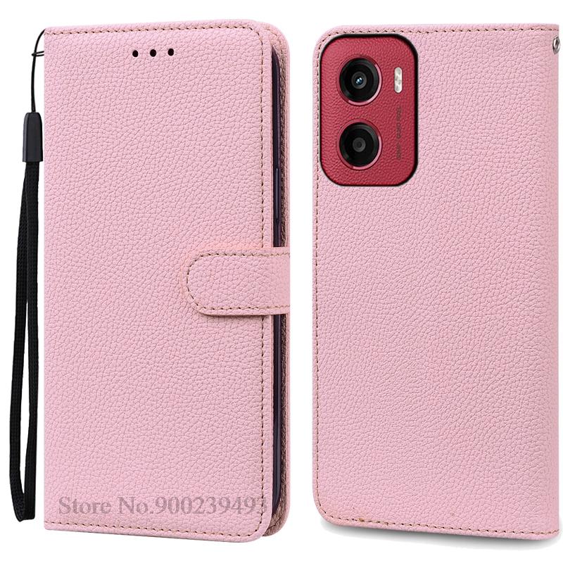 E15 Etui For Motorola E15 Etui Lommebok Lær Flip Cover For Moto E15 Telefonetui Støtsikkert Bokdeksel Coque Fundas Capa