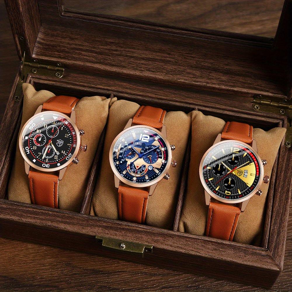Watch 3-Piece Men S Belt Watch Quartz Watch Men S Casual Watch