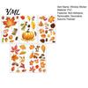 Nature Theme Window Art 5Pcs Autumn Maple Pumpkin Static Clings, Fall Harvest Stickers, Decorative PVC Glass Stickers Glue-Free Removable Decor