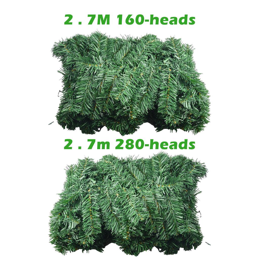 2.7M Artificial Green Christmas Garland Wreath Pinecone Red Berries Artificial Christmas Garland Outdoor Artificial Pine Garland