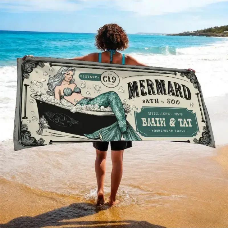 

1pc Vintage Poster Design Replica Class Theme Beach Towel, Bathhouse, Bathing Pool, Bathroom, Spa Pool, Mayan Steam Bath W30*H60(CM)